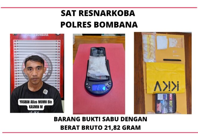 
					Ungkap Peredaran Sabu, Satresnarkoba Polres Bombana Amankan 21,82 gram